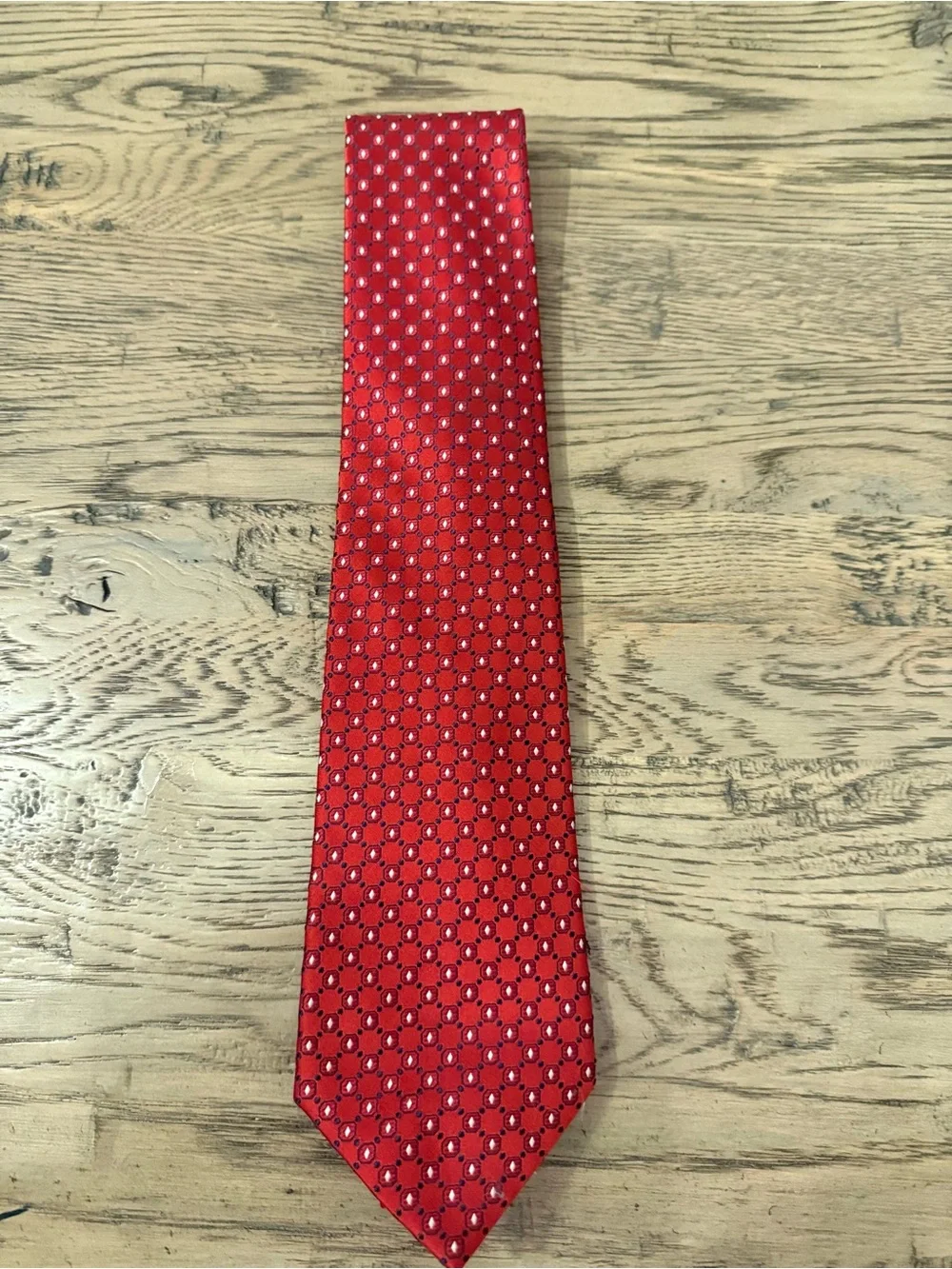 croft & barrow Bright Red Geometric Men's Silk Tie
